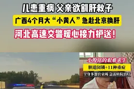 儿患重病，父亲欲割肝救子，广西4个月大“小黄人”急赴北京换肝，河北高速交警暖心接力护送！视频封面