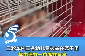 三轮车内三名幼儿竟被关在笼子里，其中还有一位赤裸全身。 工作人员：那是他自己的小孩视频封面