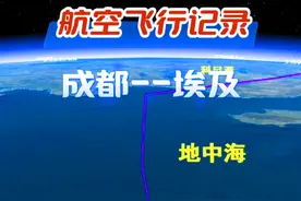成都飞往埃及开罗的飞行模拟，航线距离9770km 预计飞行时间13小时35分钟 #埃及#开罗 #北京 #三维地图看世界 #地理地貌