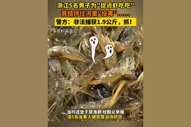 #浙江 5名男子为“捉点#虾 吃吃”竟结伴往河里“投毒”......#警方 ：非法捕获1.9公斤，抓！(来源：余姚日报）视频封面