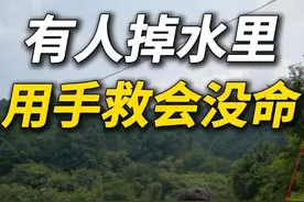 有人掉水里 用手救会没命 发现有人落水千万不要盲目施救，千万不要伸手去捞，一不小心就会导致双双溺水。#防溺水 #安全 #救援 #知识 #技能