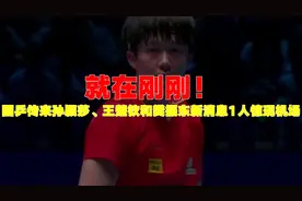 就在刚刚！国乒传来孙颖莎、王楚钦和樊振东新消息1人惊现机场