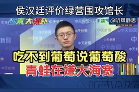 侯汉廷评价绿营围攻馆长：吃不到葡萄说葡萄酸，青蛙在嫌大海宽！视频封面