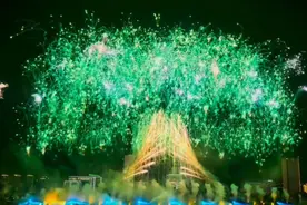 被成都世运会烟花秀震撼到了，三星堆中的青铜神鸟扶桑神树…