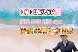 8月13日板块解读：恒科，白酒，保险，CPO,传媒，半导体等视频封面