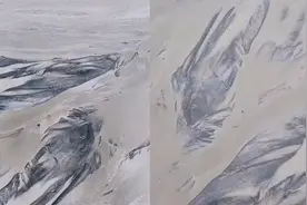 太震撼！新疆墨玉河河水退去留下520米“沙鲸”奇观视频封面