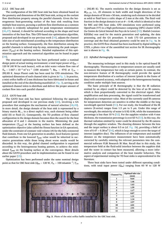 法国南特大学 | 多热源非均匀受热面液体冷却优化散热器设计的数值和实验研究