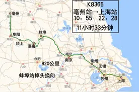 亳州、阜阳到上海最绕一趟绿皮火车：K8365，当天发车当天到达图片