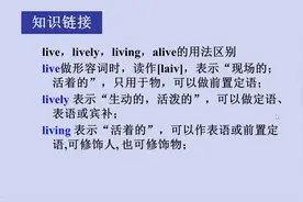 英语学习，live,lively,alive,living，四个词区别是什么