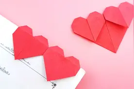 一张纸折双爱心书签，七夕手工礼物心形书签，简单有心意视频封面