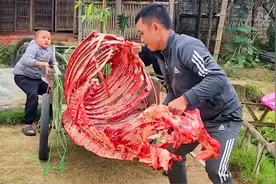 用牛车才能拉得回来的牛骨架，一锅烹饪抱着啃，太痛快满足了视频封面