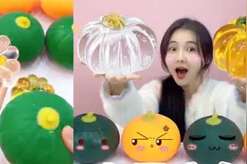 软软南瓜里有“水晶瓜”！浇热水变成金瓜，浇冷水瞬间变冰块瓜？