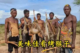 非洲原始部落哈扎人以猴子为食，吃法太过惊人视频封面