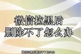 微信拉黑后删除不了怎么办