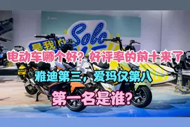 电动车哪个好？好评率的前十来了，雅迪第3、爱玛第8，第一是谁？视频封面