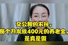 交公粮的农民，每个月发放400元的养老金，是真是假视频封面