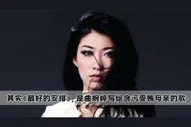 其实《最好的安排》，是曲婉婷写给贪污受贿母亲的歌