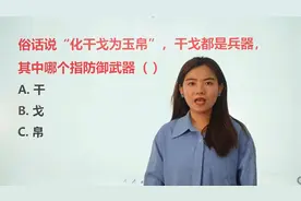 “化干戈为玉帛”中哪个指防御武器？理解意思很重要