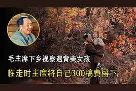 毛主席视察遇见背柴小女孩，得知家属是烈士，主席留下300万稿费视频封面