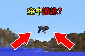 我的世界：MC新手冷知识，这样的MC你见过吗？空中游泳？