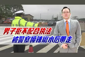 男子拒不配合执法，被警察喷辣椒水后带走，警方通报已停职视频封面