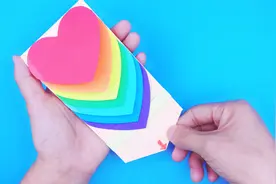 自制教师节彩虹爱心贺卡，简单有创意，手工DIY折纸教学视频封面