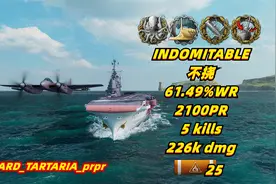 战舰世界	不挠	61.49胜率	2100PR	5杀/22.6万伤/25火	20231116