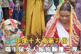 印度十大奇葩习俗，喝牛尿、牛粪沐浴，女人第一次要嫁给狗！视频封面