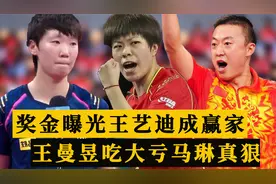 世乒赛奖金曝光！王艺迪成头号赢家，王曼昱吃大亏，马琳这招真狠视频封面