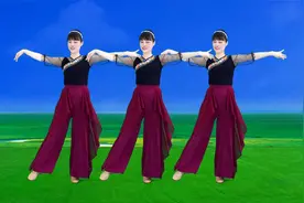 广场舞《一朵云在蓝天飘过》草原天籁，简单优美民族舞附教学