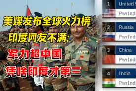 美媒发布全球火力榜，印度网友不满：军力超中国，凭啥印度才第三视频封面