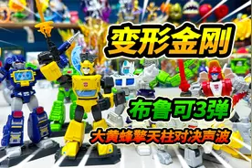 布鲁可变形金刚第3弹，大黄蜂联合白色擎天柱，对决大反派声波