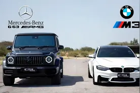 奔驰大G单挑宝马M3，起步瞬间，才知道差距有多大？