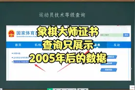 中国象棋大师证书的在线查询