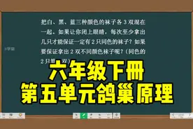 六年级数学下册第五单元鸽巢原理应用题小升初必考题易错题视频封面
