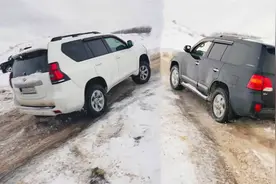 同样是四驱，遇到一个雪坡，才知道普拉多和陆巡差别有多大？视频封面