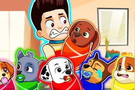 汪汪队动画：莱德挑战一人照顾6只狗宝宝，他能搞定爱捣蛋的狗？