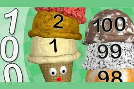 益智早教动画，冰激凌杯从1数到100，认识数字视频封面