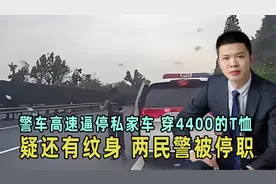 高速逼停私家车后续，穿4400的T恤，疑还有纹身，两民警被停职！视频封面