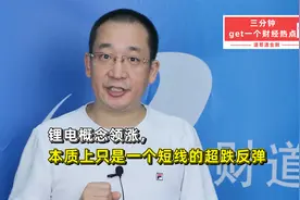 锂电概念领涨，本质上只是一个短线的超跌反弹