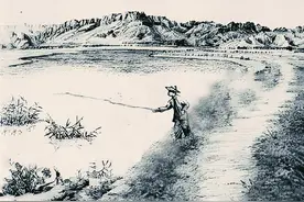 民间故事：男子钓鱼，见大鱼在眼前游来游去，他察觉不妙转身就跑图片