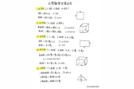 小学数学计算公式大全，小升初孩子考前冲刺复习必备，替孩子收藏图片