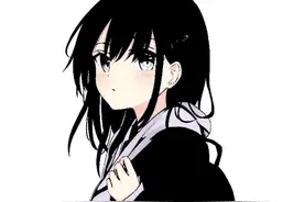 高清无水印日系风格黑白动漫女头图片