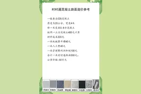 村村通混凝土路面造价（参考）图片