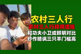 农村三人行拜师遭拒，功夫小卫成鲜明对比，炒作暗讽三只羊门槛高图片
