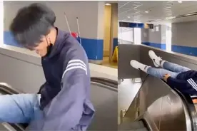 新加坡名校学生模仿TikTok挑战 电动扶梯上贴背旋转惹议图片