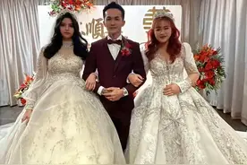 齐人之福？马来西亚华裔男子同时娶两名老婆 ，三人行婚宴照曝光！图片