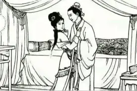 故事:农妇产子，两指挥使来此避雨，闻之大惊:吾等守门，此子必贵图片