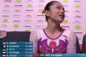 中国体操女子高低杠再显霸主！广西小花成功卫冕！落地纹丝不动图片