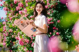 花树下拍照好美呀，姿势优雅又简单，温柔大方很自然图片